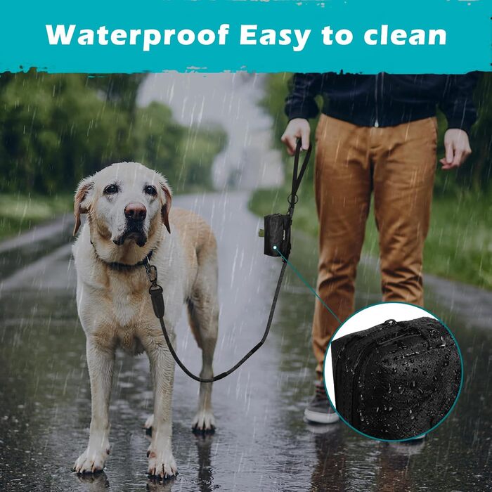 Диспенсер для збору відходів тварин PetBonus: водонепроникний диспенсер для собак з місткою кишенькою для ласощів та 15 пакетиків (зелений, чорний)