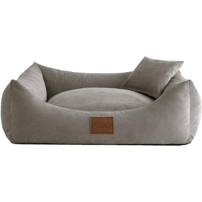 Собаче ліжко Sofa Sun XXL 130x100 см, сіре, 6 розмірів, 4 кольори, диван для собак, подушка, кошик
