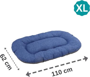 Килимок для собак та котів Baroni Hoe, 47x70x8 см - Doubleface (Сірий та блакитний, XL)