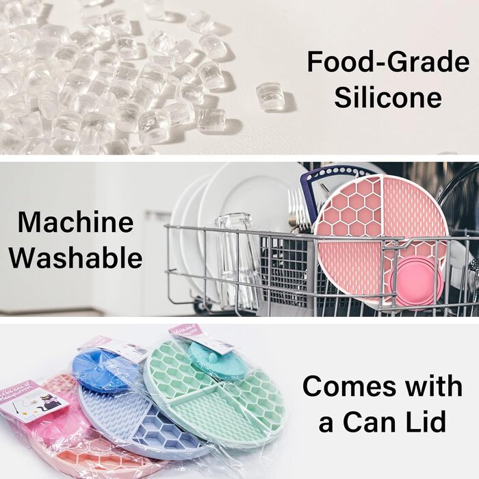 Килимок для лизання домашніх тварин з присосками та кришкою від банки для собак та котів, харчовий силікон, повільне годування, інтелектуальна іграшка-головоломка, килимок для ласощів, неслизький, для заспокоєння та розваги, персиковий (пісочний)