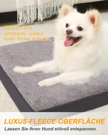 Ортопедичне ліжко для собак середнього розміру, 90x57 см, знімний чохол, двостороннє, темно-сіре
