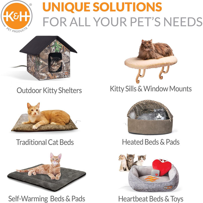 Плюшеве котеня K&H Pet Products з імітацією серцебиття, заспокійлива іграшка для котів, червоне, 15,2 см