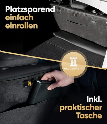 Захист для багажника автомобіля для собак HELDENWERK - універсальний, водовідштовхувальний, стійкий до подряпин, з захистом бокових панелей та краю завантаження. Підходить для собак.