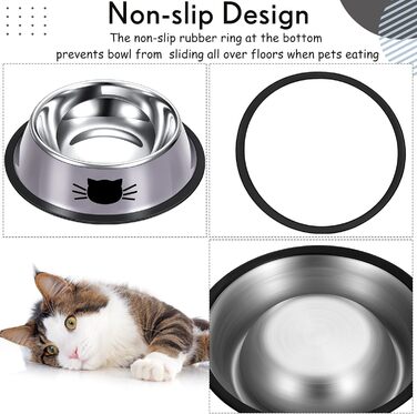 Кігтечки для котів Hillban з нержавіючої сталі SSS, з гумовим дном, неслизькі, для дрібних тварин, стекуються, набір 10 шт.