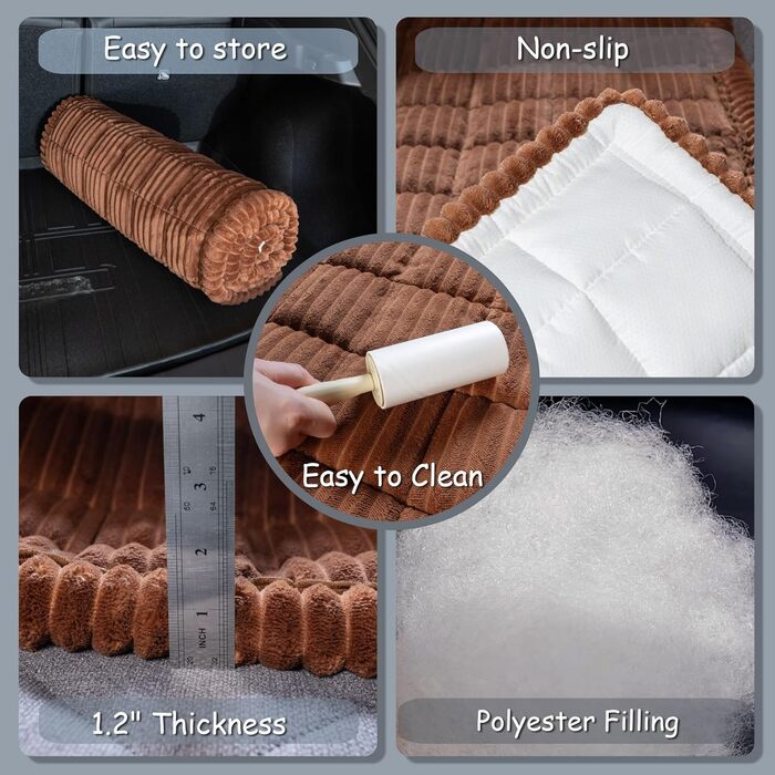 Крісло-підстилка для собак у машину, антиковзаюча, 137x63 см, коричневе