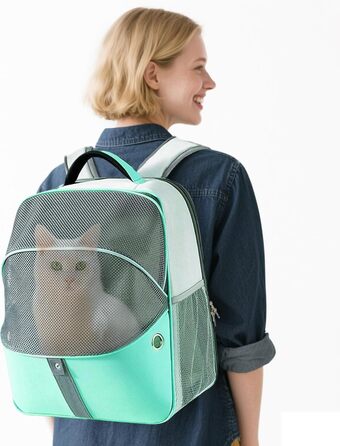 Рюкзак для собак та котів PETCUTE - дихаючий, складаний, для малих порід, блакитний