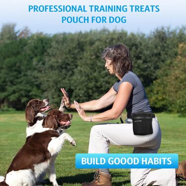 Сумка для ласощів для собак Brifit з магнітною застібкою, для тренувань, з регульованим шнурком, знімною внутрішньою кишенькою та дозатором для пакетів, 17.5 x 13.6 x 8 см