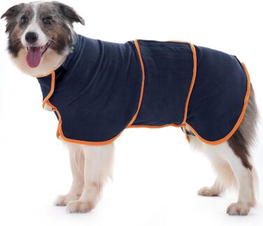 Рушник для собак Hezzuv: ультрапоглинаючий, з мікрофібри, для сушіння після снігу, м'який, двошаровий, для цуценят та дорослих, синій (S)