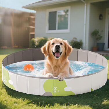 Дитячий басейн для собак та дітей, складний, з товстого ПВХ, антиковзкий, для балкона, саду, великих собак, кошенят, цуценят (A1-80*20)