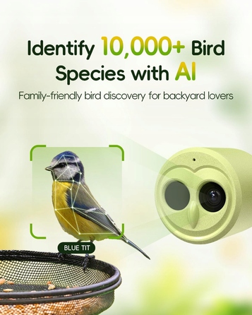Інтелектуальна годівниця для птахів HIBIRD 4K HD з сонячною панеллю, WiFi-камерою та 6-кратним зумом та ШІ