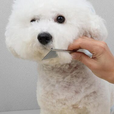 Гребінець для собак та щітка для котів - інструмент для догляду за шерстю, видалення ковтунів, для цуценят, довгошерстих порід, щоденний догляд, після купання, сріблястого кольору