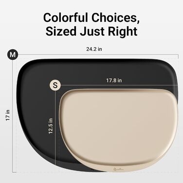 Килимок для годування собак та котів DownyPaws, неслизький, вологостійкий, з високим бортиком, 61 x 43 см (24x17', Мигдаль)