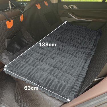 Автомобільний чохол на сидіння для собак, лежанка для авто, сумісний з подовжувачами сидінь, захист сидіння, неслизький, м'який, довговічний, для авто, вантажівок та SUV (Чорний та Білий, 59,9 x 129,5, Чорний та Білий, Темно-сірий, 24,8 x 54)