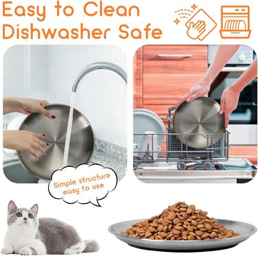 Набори мисок для котів та дрібних тварин Elisabe Katzennapfe (6 шт.) з нержавіючої сталі, 17 см, антиковзний, проти втоми вусів