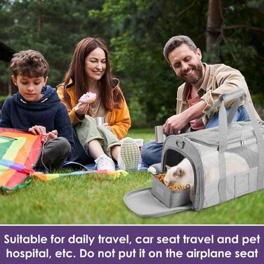 Транспортувальна сумка для тварин Foppla: Оксфордська тканина, дихаюча, складна, з мискою, для котів та собак, для подорожей