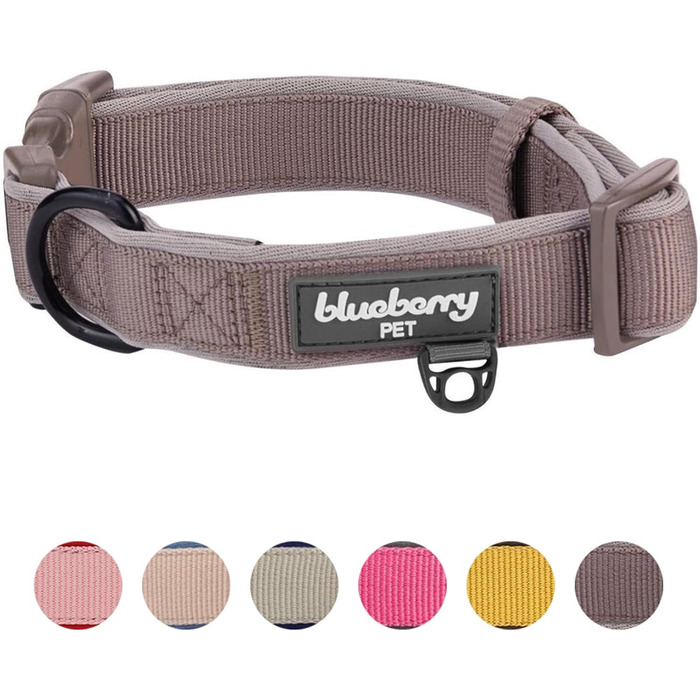 Blueberry Pet м'який та міцний класичний нейлоновий нашийник з неопреновою підкладкою для собак, боброво-коричневий, розмір L