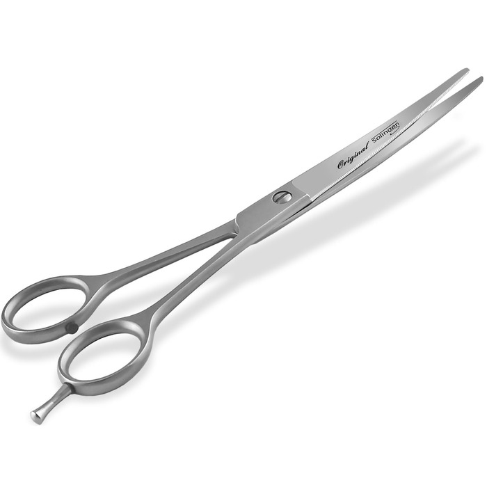 Ножиці для стрижки собак з Solingen, ножиці для стрижки лап з мікрозубом, Made in Germany, ножиці з вигнутим лезом для грумінгу собак, котів та інших домашніх тварин (16,4 см)