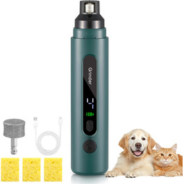 Електричний точилка для кігтів собак VINATO з LED-підсвіткою, 5 швидкостей, тиха та перезаряджувана. Підходить для собак маленьких, середніх та великих порід