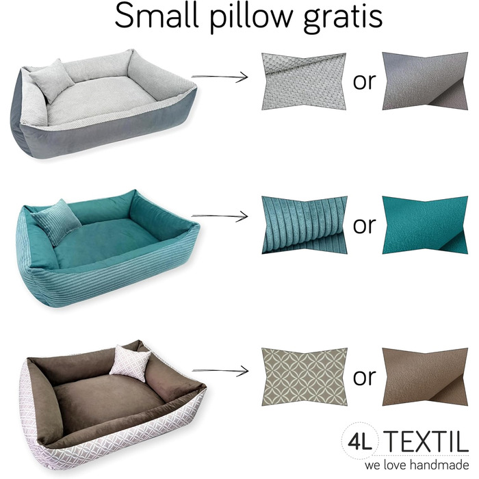 М'яке ліжко для собак 4L Textil Molly - зручне собаче ліжко-корзинка, 60x40 см, бежеве. Знімна та пральна наволочка, підходить для середніх собак.