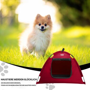 Зручне ліжко-будиночок для собак та котів Babyezz, Tipi, червоний, S
