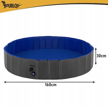 Складальний басейн для собак XXL 160x30 см — садовий басейн для купання та охолодження тварин