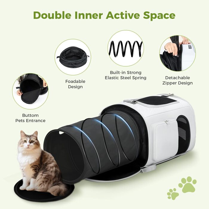 Розширюваний рюкзак для котів та собак Lekespring, переноска для тварин до 8 кг, сірий