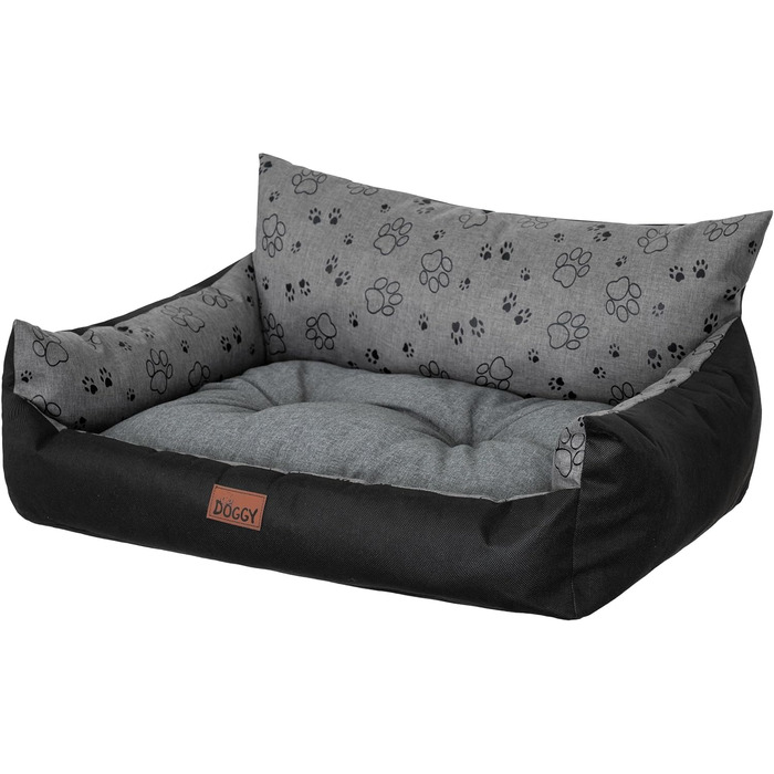 Крісло-ліжко для собак великих, середніх та маленьких порід - зручне собаче ліжко 82x63 см, колір графіт з лапами