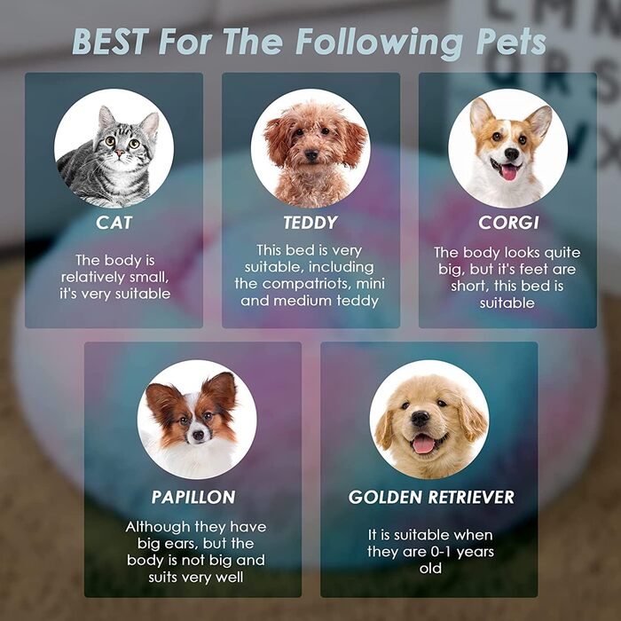 Килимок для кота та собаки 50x50 см, круглий, плюшевий, зручний, червоний. Підходить для маленьких собак та котів. Легко миється.