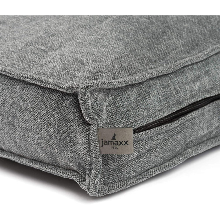 JAMAXX Преміум подушка для собак, ортопедична, 65x50 см, срібно-сірий колір, знімний чохол з Chinelle, м'яка наповнювач з Visco піни