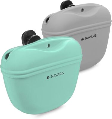 Набір з 2 мішечків для корму для собак Navaris (сірий & темно-синій) - для ласощів, сухого та вологого корму