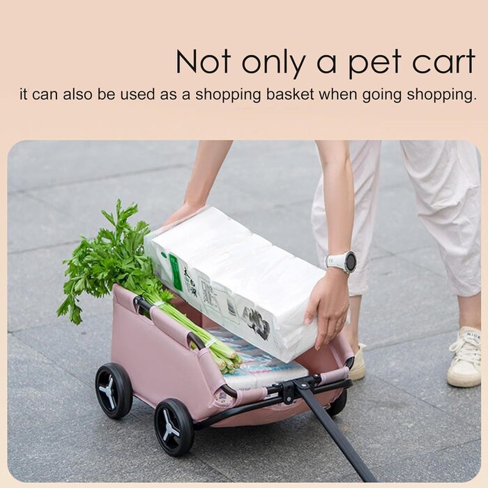 Візок для собак та котів, складний, рожевий. Pet Stroller для маленьких собак та котів