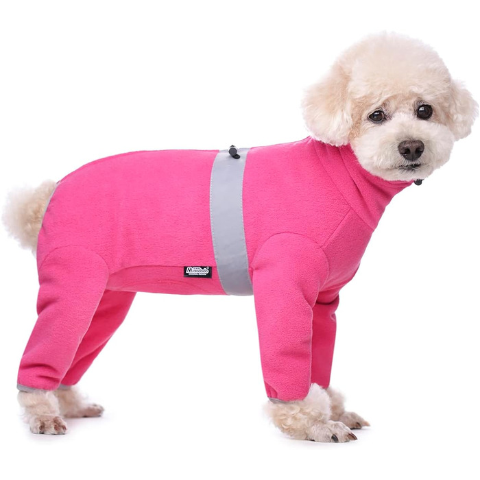 Зимовий комбінезон для собак YRRYGN, теплий флісовий костюм з кільцем D, для маленьких собак, світло-коричневий, розмір L (Hot Pink, XL)