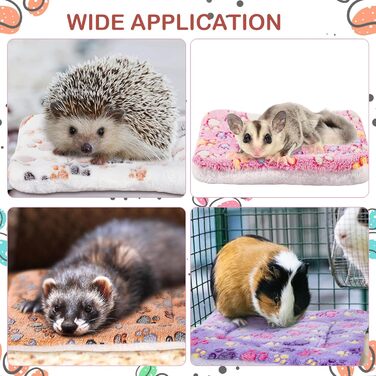 М'які лежанки для тварин Hestya (4 шт.) з милим малюнком, 32x25 см. Лежанка для собак, котів, кішок, морських свинок, підстилка у клітку, флісова, перевертається, товста, для миття.