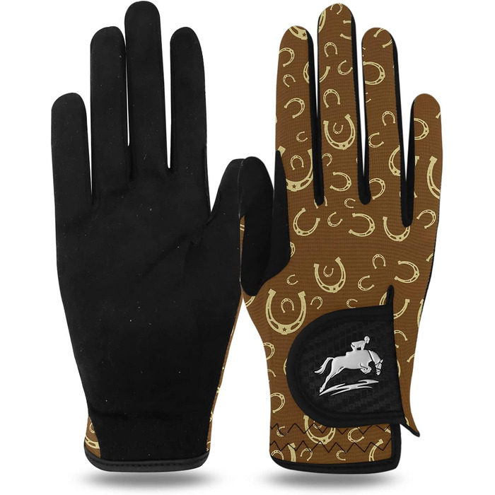Рукавички для їзди верхи FINGER TEN з підтримкою сенсорного екрану, жіночі, коричнево-жовті, для верхової їзди та велосипеда