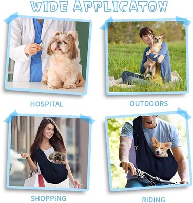 Сумка-переноска для тварин, регульована переноска для собак, реверсивна переноска для маленьких собак до 7 кг, переноска для собак, переноска для собак для прогулянок та активностей на відкритому повітрі (Темно-синій)