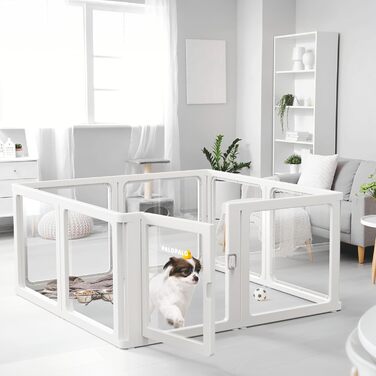 PALOPALO Вольєр XXL з прозорого акрилу для цуценят, собак-матерів та кішок – легка портативна будка для собак з легкою збіркою, дихаюча конструкція для дому