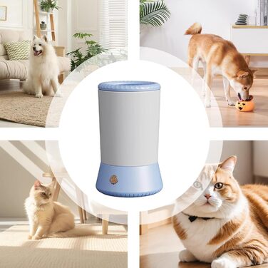 Миска для миття лап домашнім тваринам, мийка для лап собак | Силіконовий очищувач лап для маленьких, середніх та великих собак, вологостійка миска, м'яка щітка, блакитно-білий колір