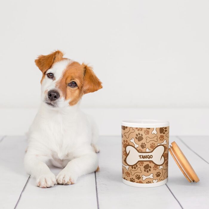 Керамічна годівниця для корму для собак та котів з іменем - PICANOVA, дизайн Paws&bones