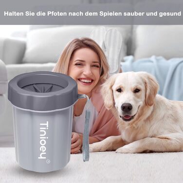 Очисник лап для собак з рушниками (3 шт.) | Аксесуар для собак середніх порід | Очисник лап | Розмір M, сірий