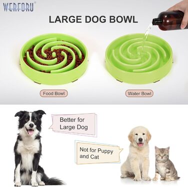 Німецький інтерактивний миска для собак, повільне годування, анти-заковтування, безпечна та довговічна, екологічна (K-grasgrün)