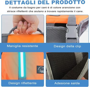 Рятувальний жилет для собак, безпечний жилет для плавання, регульований розмір, з міцним ручним захватом (S) Small