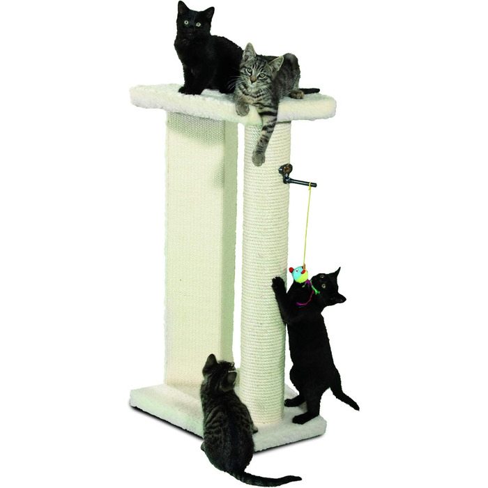 Драбина-стійка для котів CLEVERCAT XXL з довгою сизалевою колоною та окремою зоною для шліфування кігтів, обтягнута міцним сизалевим матеріалом, доступна у багатьох кольорах, Made in Germany