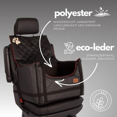 Автомобільний лежак для собак Golden Dog M - 52x44x33 см, чорний, з кріпленням ISOFIX, водонепроникний, з підкладкою