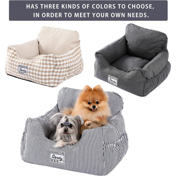 Автокрісло для собак Petpela з безпечним ременем, м'яке, водонепроникне, антиковзаюче, сіре (Джинсовий синій)