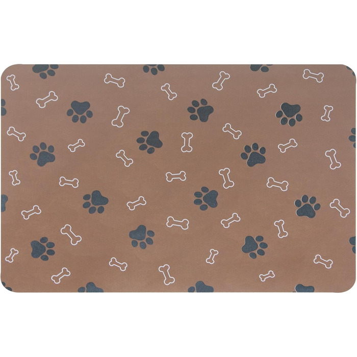 Підкладка під годівницю для собак та котів, нековзна, швидковисихаюча, поглинаюча, коричнева, 81,3 x 43,2 см