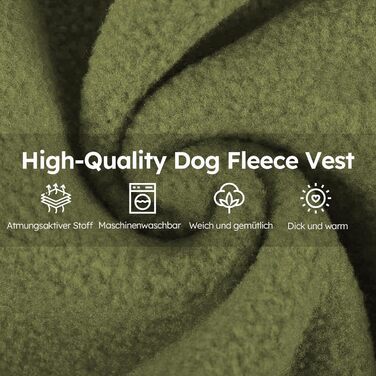 Теплий зимовий пуловер для собак Queenmore з флісу, тепла куртка для собак, жилет для такси, чихуахуа, бульдога (S, оливковий)