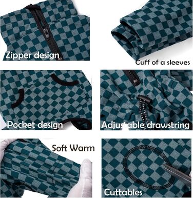 Теплий флісовий зимовий одяг для собак - теплий піжамний комбінезон з коміром для собак маленьких та середніх порід, блакитний (L)