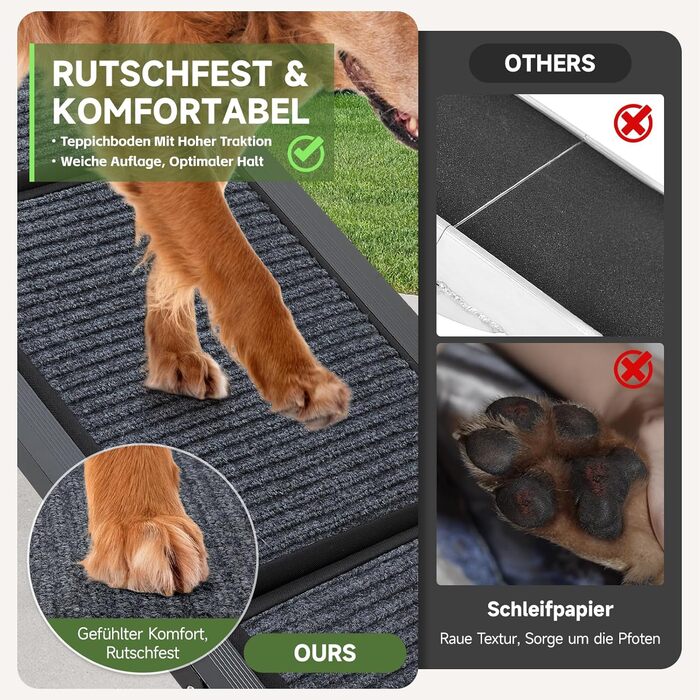 Рампа для собак у машину, розкладна, 170 см, для великих, середніх та малих собак, до 110 кг