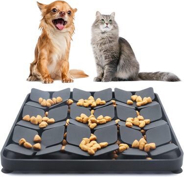 Килимок для повільного годування Hund & Katze Bowite Silikon з присосками для котів та маленьких собак (сірий)