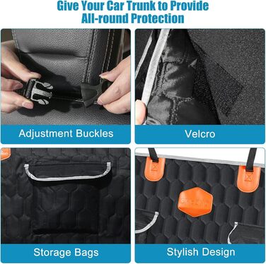 Захист для багажника автомобіля OneAmg для собак: килимок, нековзкий, водонепроникний, стійкий до подряпин, з мискою та сумкою для зберігання, 182x101см, чорний